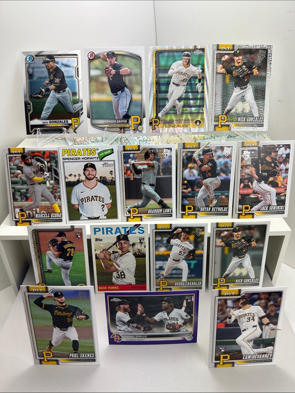 Konnor Griffin Nick Gonzales/Bubba Chandler/Oneil Cruz rookies Pirates lot of 16